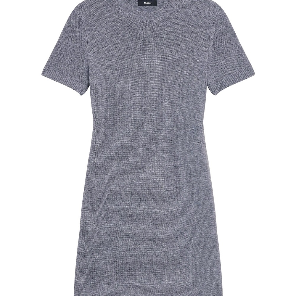 Theory wool/Cashmere Heather Grey mini dress like new